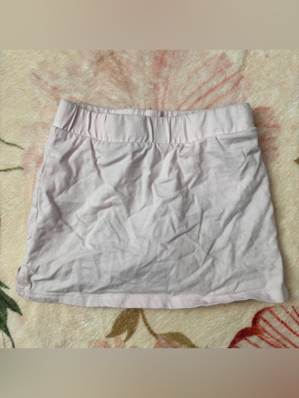 Classic Light Pink Mini Skort with Elastic Waist
